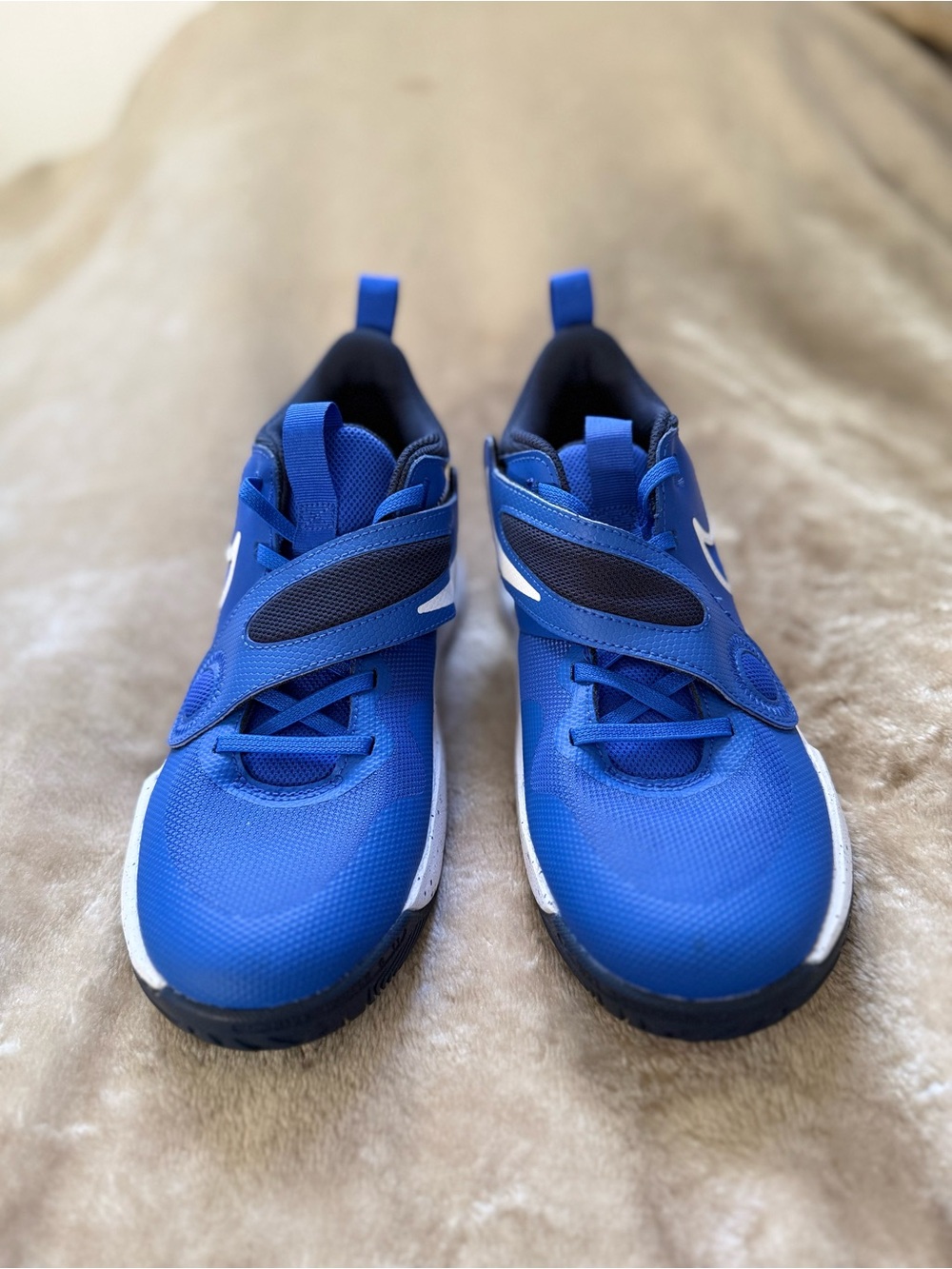 Nike Kids Royal Blue and White Strap Sneakers - Picture 2 of 7